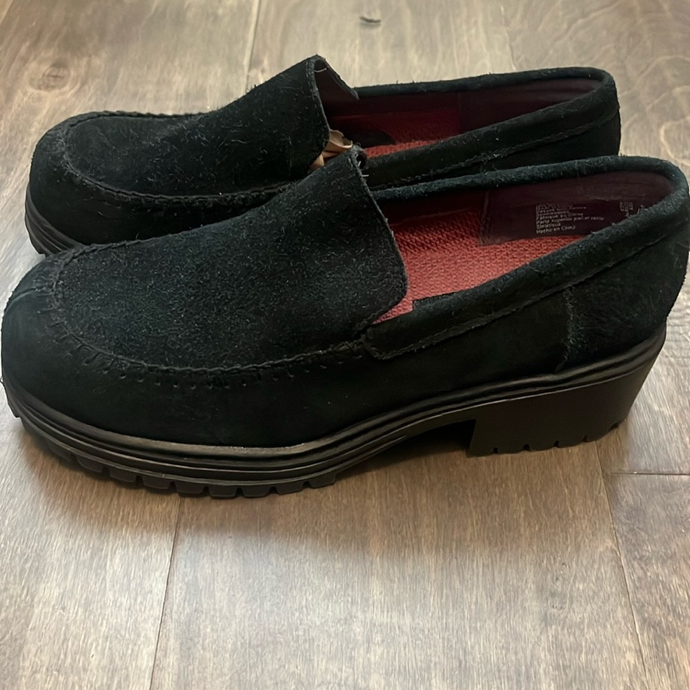 Predictions Black leather y2k chunky Loafers